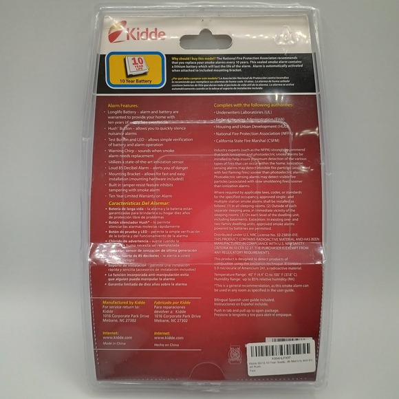 Kidde i9010 Smoke Alarm (10 year battery) Hush Button Easy Install - Picture 3 of 3